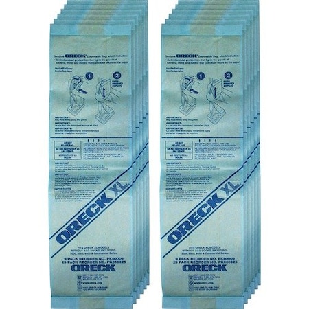 Oreck Commercial Sales BAG, UPR, SINGLEWALL, 25 PK ORKPK800025CT